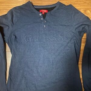 Guess Dark Blue Shirt with Logo size large
